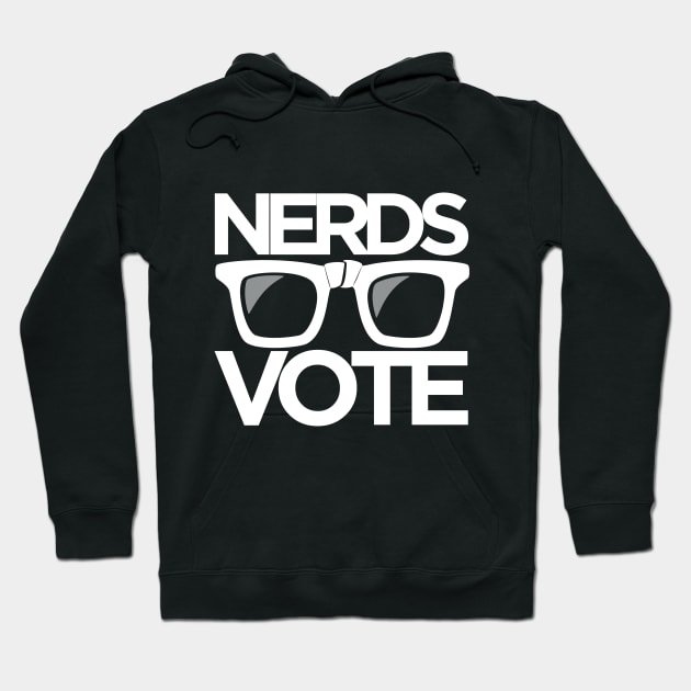 NerdsVote - White Logo Hoodie by nerdsvote